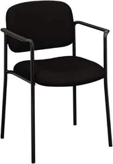 Basyx - Fabric Black Stacking Chair - Black Frame, 23-1/4" Wide x 21" Deep x 32-3/4" High - Exact Industrial Supply