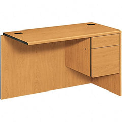 Hon - High-Pressure Laminate Workstation Desk with Center Drawer - 48" Wide x 24" Deep x 29-1/2" High, Harvest - Exact Industrial Supply