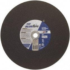 Norton - 16" 30 Grit Zirconia Alumina Cutoff Wheel - 5/32" Thick, 1" Arbor, 3,820 Max RPM, Use with Stationary Tools - Exact Industrial Supply