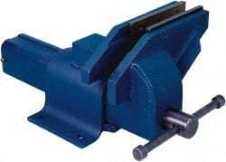 Gibraltar - 6" Jaw Width, 6" Opening Capacity, 3-5/8" Throat Depth, Steel Stationary Bench Vise - Bolt Down Base Attachment - Exact Industrial Supply