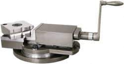Gibraltar - 4" Jaw Width, 4" Jaw Opening Capacity, Horizontal Swivel Machine Vise - Manual Operation, 2,700 Lb Capacity, 1 Station, 13-1/2" Long x 4-1/2" High x 1-1/2" Deep, 1-1/2" Jaw Height, Cast Iron - Exact Industrial Supply