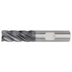 5/16x5/16x3/4x2-1/2 .015R 5FL Carbide End Mill-Round Shank-AlTiN - Exact Industrial Supply