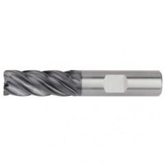 1/2x1/2x1-1/4x3 .015R 5FL Carbide End Mill-Round Shank-AlTiN - Exact Industrial Supply