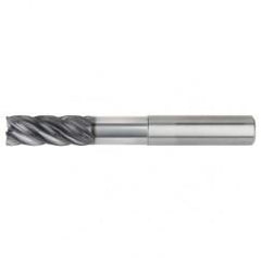 1/2x1/2x1-1/4x2-1/4x4 .030R 5FL Carbide End Mill-Round Shank-AlTiN - Exact Industrial Supply