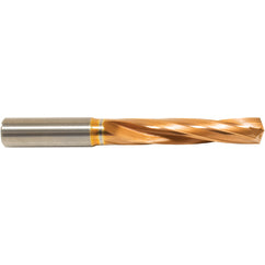 3.9 mm Dia. × 6 mm Shank × 36 mm Flute Length × 74 mm OAL, 5xD, 135°, ZrCN, 2 Flute, Coolant Thru, Round Solid Carbide Drill - Exact Industrial Supply