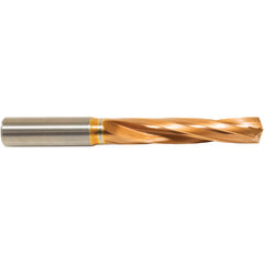 3.9 mm Dia. × 6 mm Shank × 36 mm Flute Length × 74 mm OAL, 5xD, 135°, ZrCN, 2 Flute, Coolant Thru, Round Solid Carbide Drill - Exact Industrial Supply