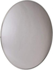 PRO-SAFE - Outdoor Round Convex Safety, Traffic & Inspection Mirrors - Acrylic Lens, Laminated Hardboard Backing, 30" Diam x 2-5/8" High, 32' Max Covered Distance - Exact Industrial Supply