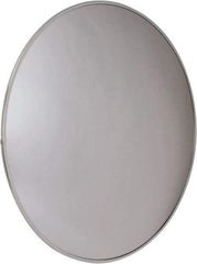 PRO-SAFE - Outdoor Round Convex Safety, Traffic & Inspection Mirrors - Acrylic Lens, Laminated Hardboard Backing, 36" Diam x 2-3/8" High, 38' Max Covered Distance - Exact Industrial Supply