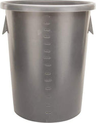 Bayhead Products - 40 Gal Gray Round Trash Can - Polyethylene, 29" High - Exact Industrial Supply