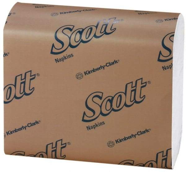 Scott - 10,000 Piece, 7" Long x 13-1/2" Wide, Tall Folded Dispenser Snack Paper Napkins - 1 Ply, White - Exact Industrial Supply