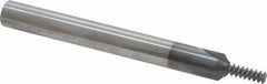 Scientific Cutting Tools - #10-24 Thread, 1/4" Shank Diam, TiAlN Coating, Solid Carbide Straight Flute Thread Mill - 3 Flutes, 2-1/2" OAL, #8 Min Noml Diameter - Exact Industrial Supply