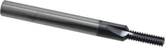 Scientific Cutting Tools - 1/4-28 Thread, 1/4" Shank Diam, AlTiN+ Coating, Solid Carbide Straight Flute Thread Mill - 3 Flutes, 2-1/2" OAL, 1/4" Min Noml Diameter - Exact Industrial Supply
