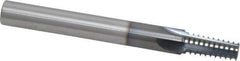 Scientific Cutting Tools - 1/16-27, 1/8-27 Thread, 3/8" Shank Diam, TiN Coating, Solid Carbide Straight Flute Thread Mill - 4 Flutes, 3-1/2" OAL, 1/8" Min Noml Diameter - Exact Industrial Supply