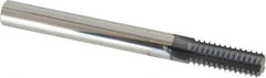 Scientific Cutting Tools - 3/8-40 Thread, 1/4" Shank Diam, TiN Coating, Solid Carbide Straight Flute Thread Mill - 4 Flutes, 2-1/2" OAL, 3/8" Min Noml Diameter - Exact Industrial Supply