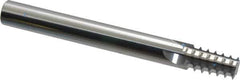 Scientific Cutting Tools - 1/4-18, 3/8-18 Thread, 3/8" Shank Diam, Bright Coating, Solid Carbide Straight Flute Thread Mill - 4 Flutes, 3-1/2" OAL, 1/4" Min Noml Diameter - Exact Industrial Supply