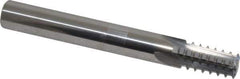 Scientific Cutting Tools - 1/4-18, 3/8-18 Thread, 7/16" Shank Diam, Bright Coating, Solid Carbide Straight Flute Thread Mill - 4 Flutes, 3-1/2" OAL, 1/4" Min Noml Diameter - Exact Industrial Supply