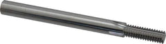 Scientific Cutting Tools - 3/8-20 Thread, 5/16" Shank Diam, Bright Coating, Solid Carbide Straight Flute Thread Mill - 4 Flutes, 3-1/2" OAL, 3/8" Min Noml Diameter - Exact Industrial Supply