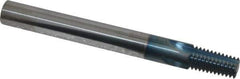 Scientific Cutting Tools - 1/4-18, 3/8-18 Thread, 3/8" Shank Diam, TiAlN Coating, Solid Carbide Straight Flute Thread Mill - 4 Flutes, 3-1/2" OAL, 1/4" Min Noml Diameter - Exact Industrial Supply