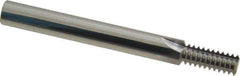 Scientific Cutting Tools - 7/16-14 Thread, 3/8" Shank Diam, Bright Coating, Solid Carbide Straight Flute Thread Mill - 4 Flutes, 3-1/2" OAL, 7/16" Min Noml Diameter - Exact Industrial Supply