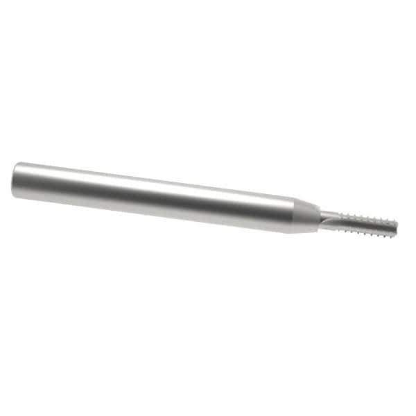 Scientific Cutting Tools - 7/16-18 Thread, 3/4" Shank Diam, Bright Coating, Solid Carbide Straight Flute Thread Mill - 4 Flutes, 6" OAL, 7/16" Min Noml Diameter - Exact Industrial Supply