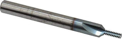 Scientific Cutting Tools - #8-32 Thread, 1/4" Shank Diam, TiCN Coating, Powdered Metal Straight Flute Thread Mill - 3 Flutes, 2-1/2" OAL, #8 Min Noml Diameter - Exact Industrial Supply