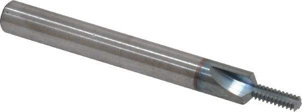 Scientific Cutting Tools - #10-32 Thread, 1/4" Shank Diam, TiCN Coating, Powdered Metal Straight Flute Thread Mill - 3 Flutes, 2-1/2" OAL, #10 Min Noml Diameter - Exact Industrial Supply