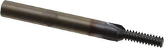 Scientific Cutting Tools - 1/4-24 Thread, 1/4" Shank Diam, TiCN Coating, Powdered Metal Straight Flute Thread Mill - 3 Flutes, 2-1/2" OAL, 1/4" Min Noml Diameter - Exact Industrial Supply