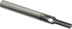 Scientific Cutting Tools - 1/4-32 Thread, 1/4" Shank Diam, TiCN Coating, Powdered Metal Straight Flute Thread Mill - 3 Flutes, 2-1/2" OAL, 1/4" Min Noml Diameter - Exact Industrial Supply