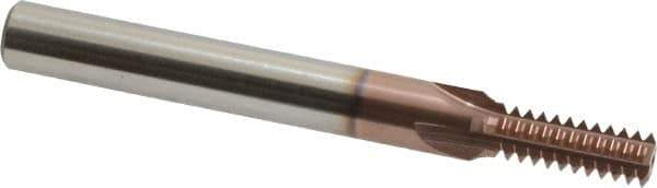 Scientific Cutting Tools - 7/16-14 Thread, 3/8" Shank Diam, TiCN Coating, Powdered Metal Straight Flute Thread Mill - 4 Flutes, 3-1/2" OAL, 7/16" Min Noml Diameter - Exact Industrial Supply