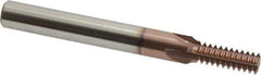 Scientific Cutting Tools - 7/16-14 Thread, 3/8" Shank Diam, TiCN Coating, Powdered Metal Straight Flute Thread Mill - 4 Flutes, 3-1/2" OAL, 7/16" Min Noml Diameter - Exact Industrial Supply
