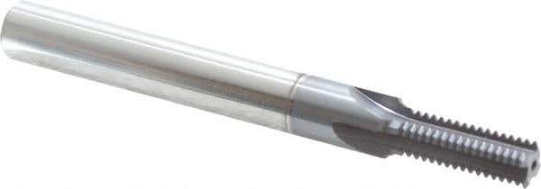 Scientific Cutting Tools - 3/8-20 Thread, 3/8" Shank Diam, TiCN Coating, Powdered Metal Straight Flute Thread Mill - 4 Flutes, 3-1/2" OAL, 3/8" Min Noml Diameter - Exact Industrial Supply