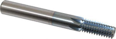 Scientific Cutting Tools - 5/8-12 Thread, 1/2" Shank Diam, TiCN Coating, Powdered Metal Straight Flute Thread Mill - 6 Flutes, 4" OAL, 5/8" Min Noml Diameter - Exact Industrial Supply