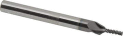 Scientific Cutting Tools - #8-32 UNC, 0.11" Cutting Diam, 3 Flute, Solid Carbide Helical Flute Thread Mill - Internal Thread, 5/16" LOC, 2-1/2" OAL, 1/4" Shank Diam - Exact Industrial Supply
