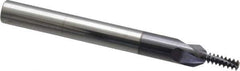 Scientific Cutting Tools - #10-24 UNC, 1/8" Cutting Diam, 3 Flute, Solid Carbide Helical Flute Thread Mill - Internal/External Thread, 0.35" LOC, 2-1/2" OAL, 1/4" Shank Diam - Exact Industrial Supply
