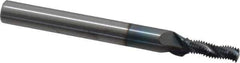 Scientific Cutting Tools - 1/4-36 UNS, 0.17" Cutting Diam, 3 Flute, Solid Carbide Helical Flute Thread Mill - Internal/External Thread, 0.511" LOC, 2-1/2" OAL, 1/4" Shank Diam - Exact Industrial Supply