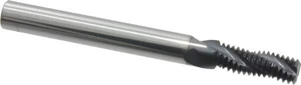 Scientific Cutting Tools - 5/16-24 UNF, 0.235" Cutting Diam, 3 Flute, Solid Carbide Helical Flute Thread Mill - Internal/External Thread, 0.684" LOC, 2-1/2" OAL, 1/4" Shank Diam - Exact Industrial Supply