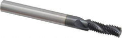Scientific Cutting Tools - 5/16-28 UN, 0.235" Cutting Diam, 3 Flute, Solid Carbide Helical Flute Thread Mill - Internal/External Thread, 0.657" LOC, 2-1/2" OAL, 1/4" Shank Diam - Exact Industrial Supply