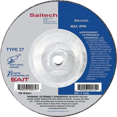 Sait - 9" Wheel Diam, 1/4" Wheel Thickness, Type 27 Depressed Center Wheel - Ceramic, Resinoid Bond, 6,600 Max RPM, Compatible with Angle Grinder - Exact Industrial Supply