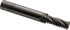 Scientific Cutting Tools - 5/8-11 UNC, 0.45" Cutting Diam, 4 Flute, Solid Carbide Helical Flute Thread Mill - Internal/External Thread, 1.127" LOC, 3-1/2" OAL, 1/2" Shank Diam - Exact Industrial Supply