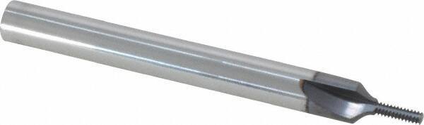 Scientific Cutting Tools - M3x0.50 Thread, 1/4" Shank Diam, TiN Coating, Solid Carbide Straight Flute Thread Mill - 3 Flutes, 2-1/2" OAL, M3 Min Noml Diamter - Exact Industrial Supply