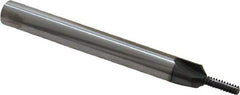 Scientific Cutting Tools - M4x0.70 Thread, 1/4" Shank Diam, TiN Coating, Solid Carbide Straight Flute Thread Mill - 3 Flutes, 2-1/2" OAL, M4 Min Noml Diamter - Exact Industrial Supply