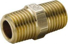 Parker - 3/4 Male Thread, Brass Industrial Pipe Hex Nipple - MBSPT, 1,000 psi - Exact Industrial Supply