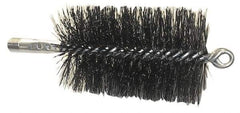 Schaefer Brush - 4-1/2" Brush Length, 2-3/4" Diam, Double Stem, Double Spiral Tube Brush - 7-1/2" Long, Tempered Steel Wire, 1/4" NPT Male Connection - Exact Industrial Supply