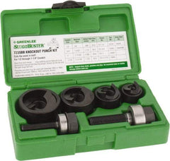 Greenlee - 11 Piece, 1" Punch Hole Diam, Manual Knockout Set - Round Punch, 10 Gage Mild Steel - Exact Industrial Supply