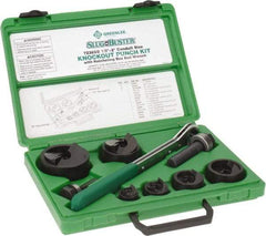 Greenlee - 16 Piece, 2" Punch Hole Diam, Manual Knockout Set - Round Punch, 10 Gage Mild Steel - Exact Industrial Supply