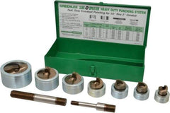 Greenlee - 17 Piece, 2" Punch Hole Diam, Hydraulic Knockout Set - Round Punch, 10 Gage Mild Steel - Exact Industrial Supply