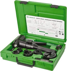 Greenlee - 9 Piece, 2" Punch Hole Diam, Hydraulic Punch Driver Kit - Round Punch, 10 Gage Mild Steel - Exact Industrial Supply