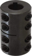 Climax Metal Products - 20mm Inside x 42mm Outside Diam, Metric Two Piece Clamping Rigid Coupling with Keyway - 65mm Long x 6mm Keyway Width x 2.8mm Keyway Depth - Exact Industrial Supply