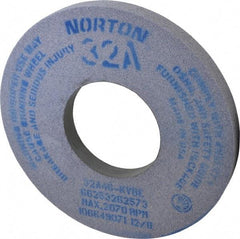 Norton - 12" Diam x 5" Hole x 1" Thick, K Hardness, 46 Grit Surface Grinding Wheel - Aluminum Oxide, Type 1, Coarse Grade, 2,070 Max RPM, Vitrified Bond, No Recess - Exact Industrial Supply