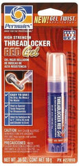 Permatex - 10 Gal Tube, Red, High Strength Gel Threadlocker - Series 270, 24 hr Full Cure Time, Hand Tool, Heat Removal - Exact Industrial Supply